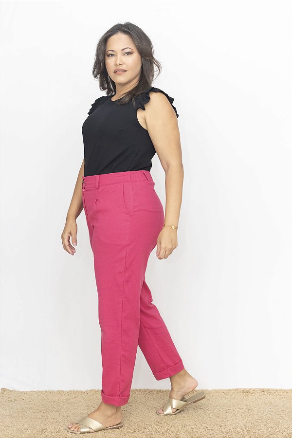 Calça Maria Rosa Amaranto Alfaiataria