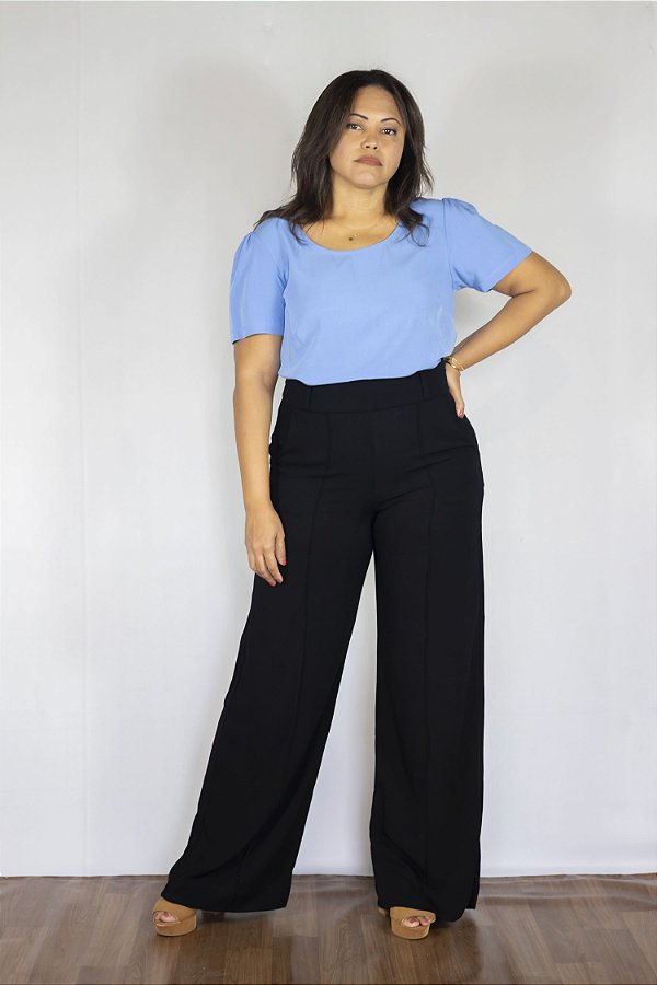 Blusa Cecília Azul Topázio