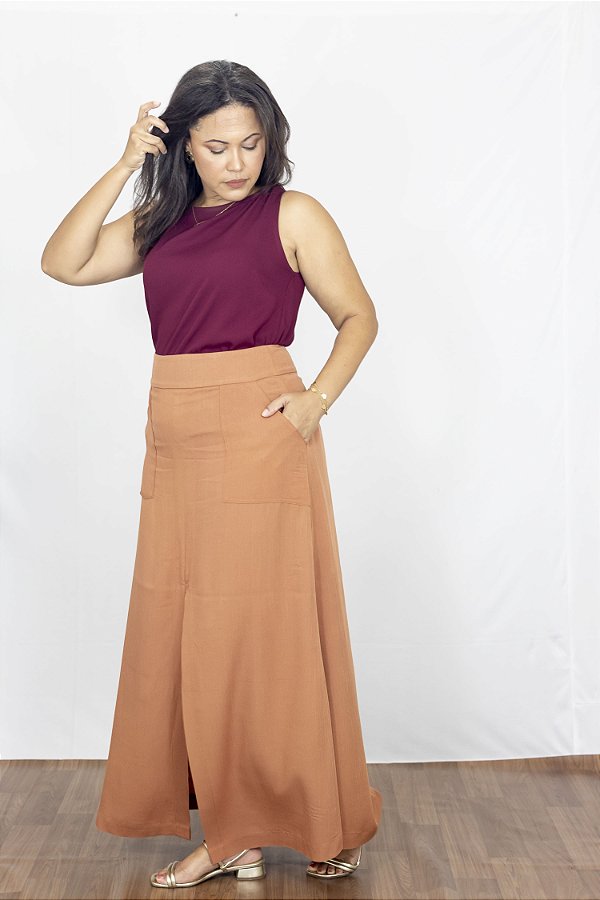 Saia Longa Acácia em Viscose