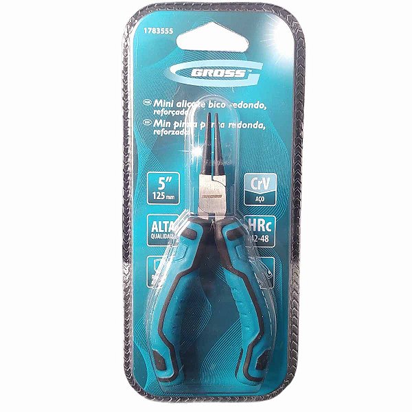 Alicate Bico Redondo Reforçado Cr-Vanadio 5 Polegadas GROSS
