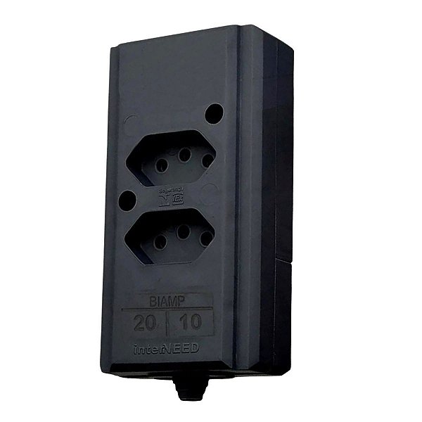Régua de Extensão Dupla Bivolt Encaixe Perfeito 10A e 20A