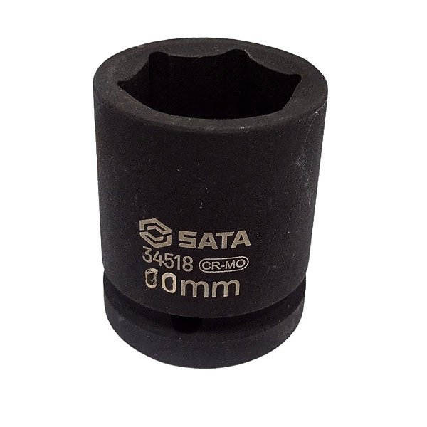 Soquete de Impacto Sextavado Curto Encaixe 3/4 Aço Cr-Mo SATA