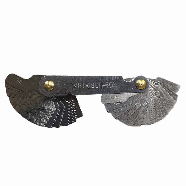 Pente Calibre de Rosca Metrico 0,25 a 06mm 52 Lâminas MESSEN