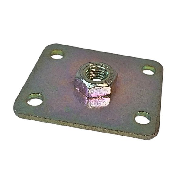 Placa com Porca Fixa 10mm Aço Galvanizado 50X60X3mm Minubras
