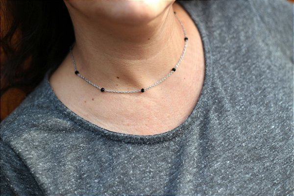 Choker de Pedrinha Facetada