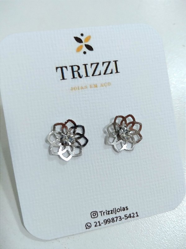 Brinco Flor Zircônia