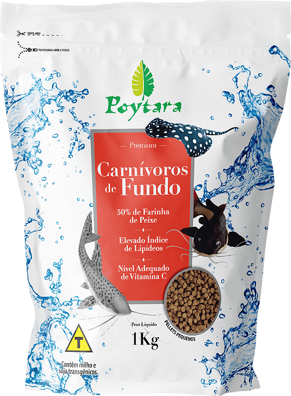 Ração Carnivoros De Fundo Pellet P 1kg Poytara