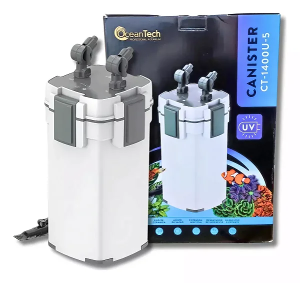 Canister Ct-1400u-5 Com Uv Ocean Tech Para Aquarios Até 300l