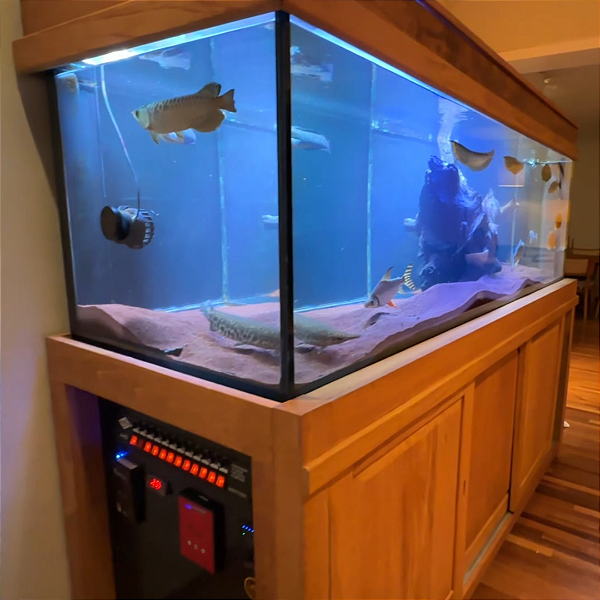 Aquario com Movel de Madeira Rustica