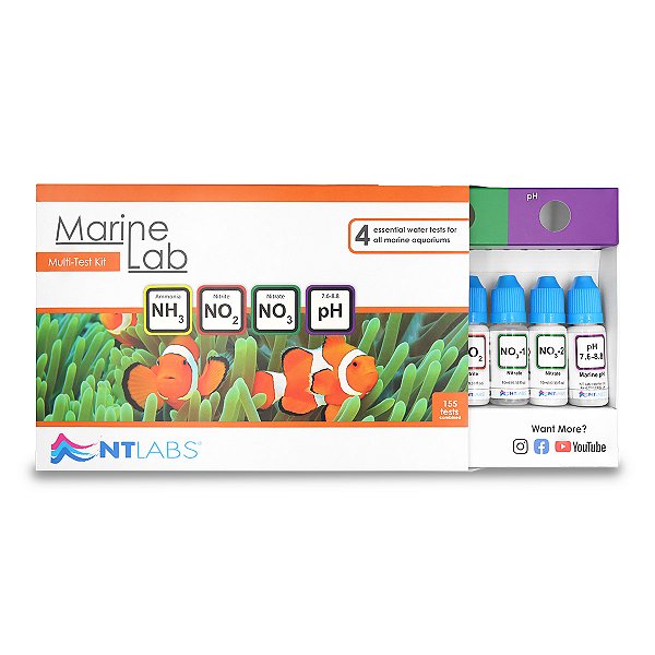 NT MARINE LAB MULTI TESTE-NH3, NO2, NO3, PH - Marinho