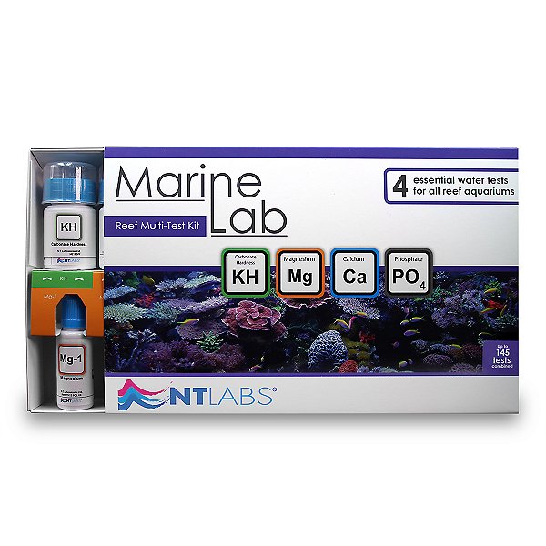 NT MARINE LAB REEF MULTI TESTE-KH, MG, CA, PO4 - Marinho / Corais