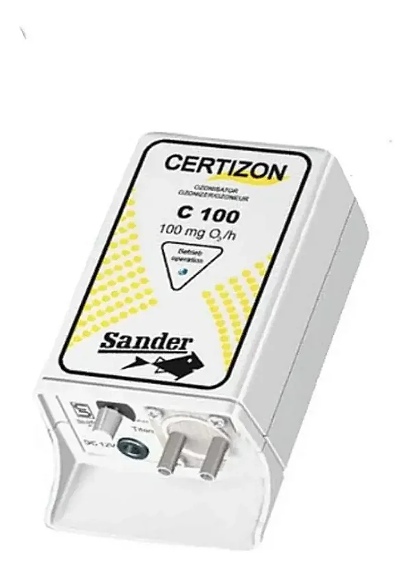 SANDER OZONIZADOR C100 - 10 - 100 mg / h - 4.8W Bivolt - Fluxo de ar 50 - 500 L / h Trata até 2.000 L (doce) e 1.000 L (salgada)