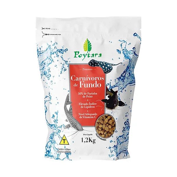 Ração Poytara Carnivoros de Fundo g 1,2KG (bag)