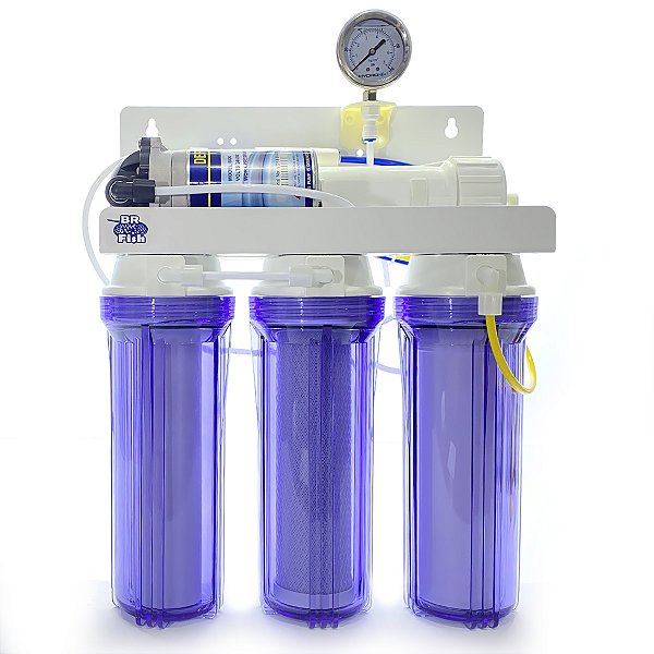 Filtro de Osmose Reversa C/ Resina Mista 380L/Dia / 100GPD - Bomba