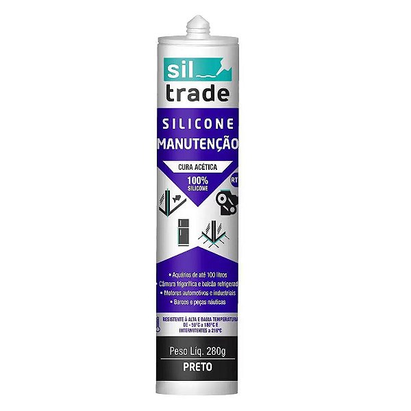 Cola de Silicone Siltrade Preto 280ML