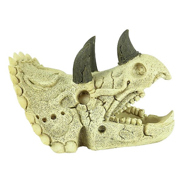 Enfeite de Resina Soma Esqueleto Cabeca de Triceratops Pq