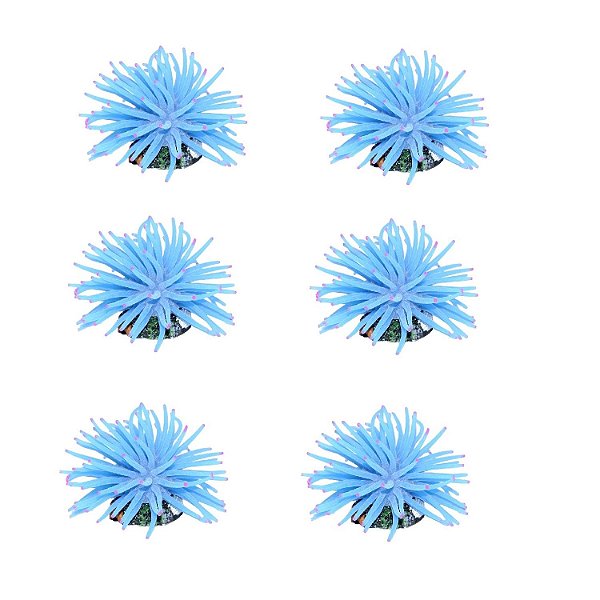 Enfeite de Silicone Soma anêmona Short Azul 4,5 cm (6 Un)
