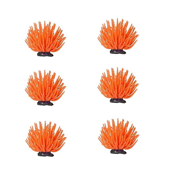 Enfeite de Silicone Soma anêmona Short Laranja 4,5 cm (6 Un)