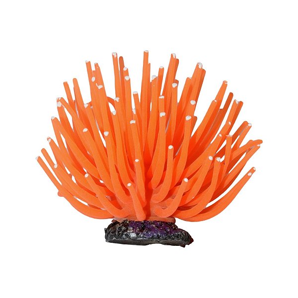 Enfeite de Silicone Soma anêmona Short Laranja 11 cm