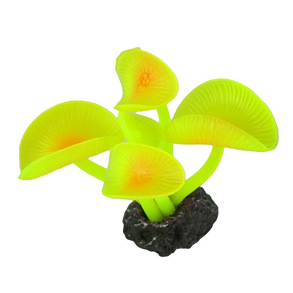 Enfeite de Silicone Soma Coral Mushroom Long Stem Amarelo