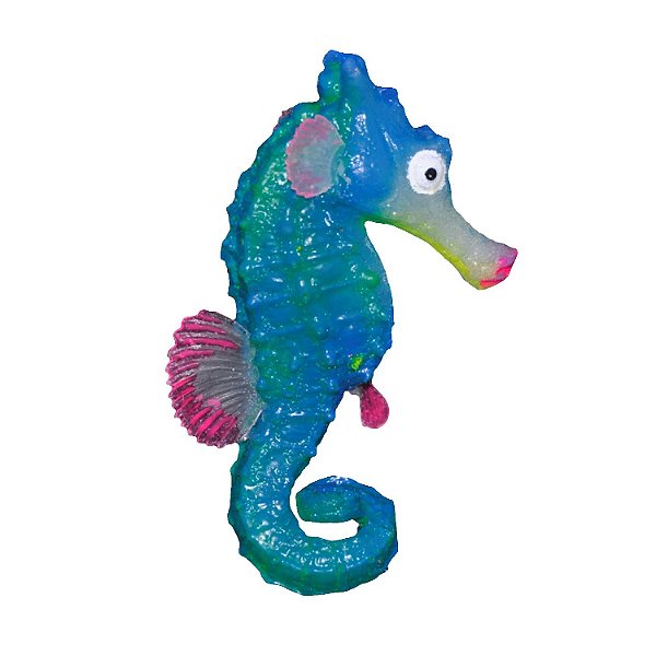 Enfeite de Silicone Soma Jelly Cavalo Marinho Azul