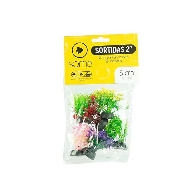 KIT Planta plástica Soma Sortido 2" (5CM) – 6 Unidades
