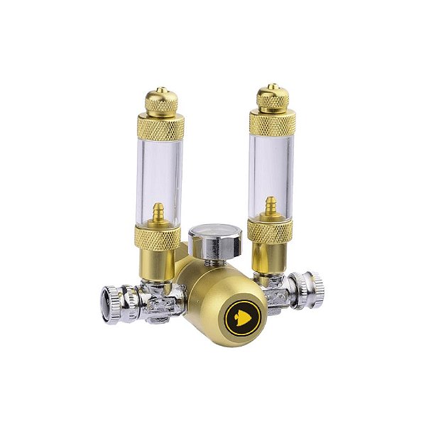 Regulador de CO2 Soma Tool - 1 Manometro+ 2 Conta Bolhas (dourado)