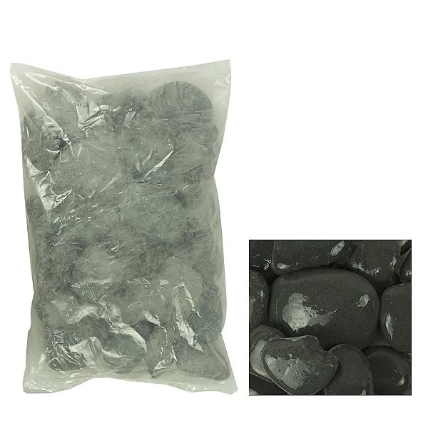 Seixo Soma Natural Pebble Black Fosco (50-80MM) - 10KG