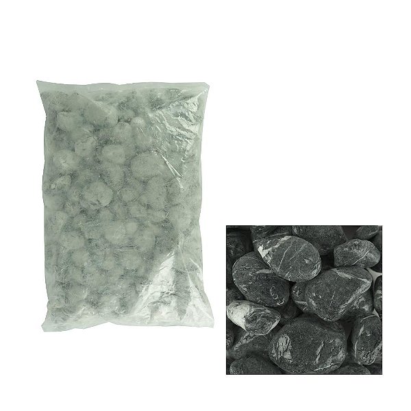 Seixo Soma Natural Pebble Black/White (30-50MM) - 10KG
