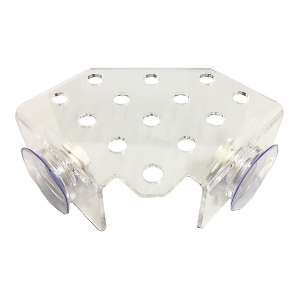 Suporte de acrílico Soma com Ventosa de pressão (14X14X6CM) 13 Furos