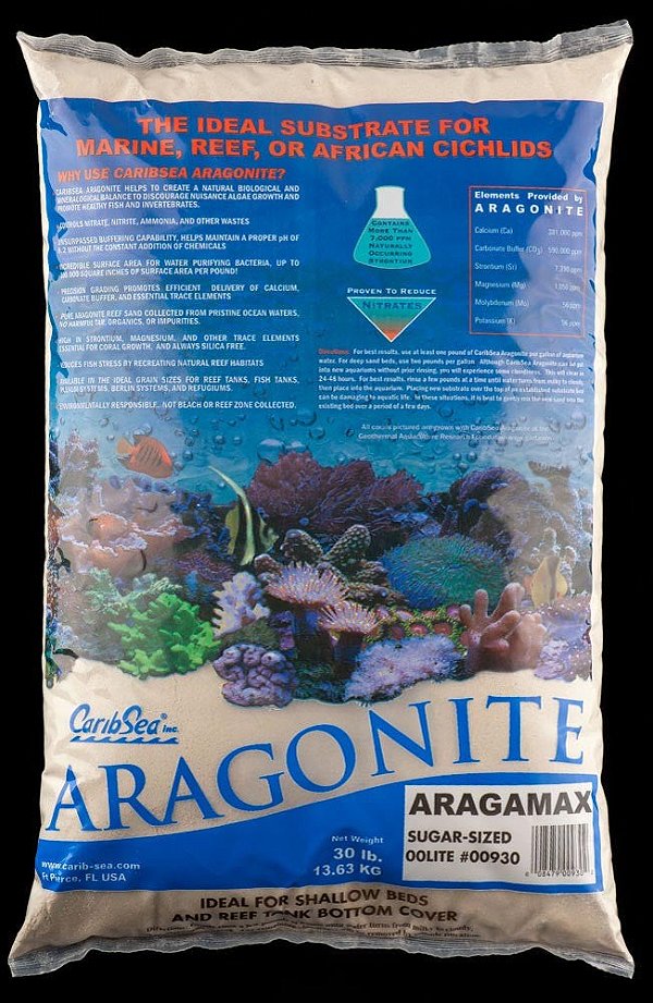 Substrato para Aquário Aragonite Aragamax Sugar Sized 30LB