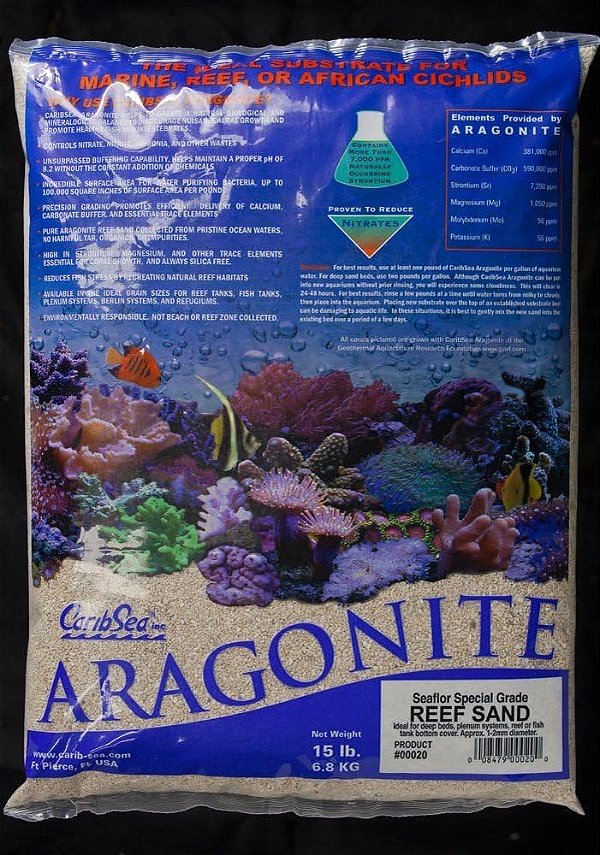 Substrato para Aquário Aragonite Special Grade Reef Sand 15LB