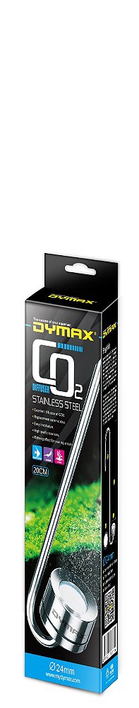 Difusor de CO2 de Aço Inox 24CM Diâm. X 20CM Comprimento Dymax