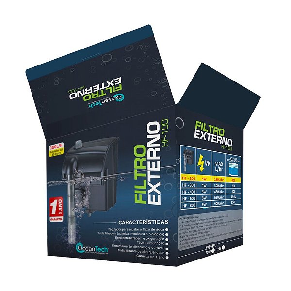 Ocean Tech Filtro Externo (Hang On) HF – 0100 127V