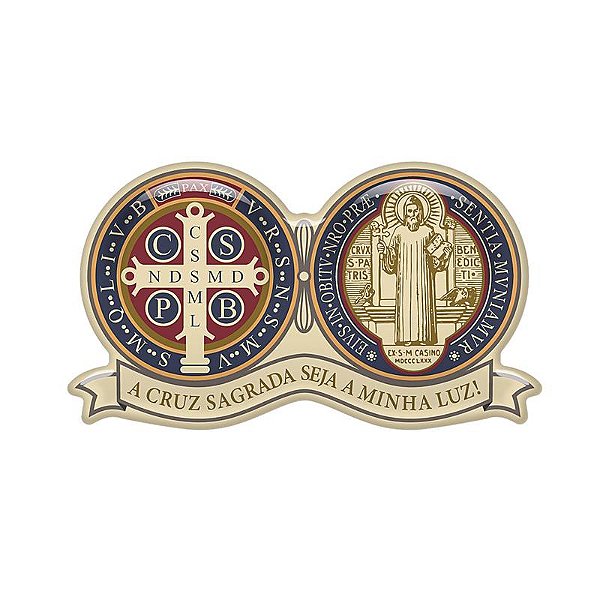ADESIVO RESINADO MEDALHA DE SAO BENTO 9CM (A CRUZ SAGRADA)