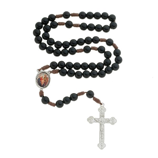 Terço Sagrada Família - Preto 8mm