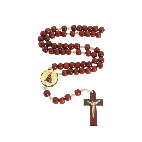 Terço Pau Brasil Nossa Senhora Aparecida - 8mm