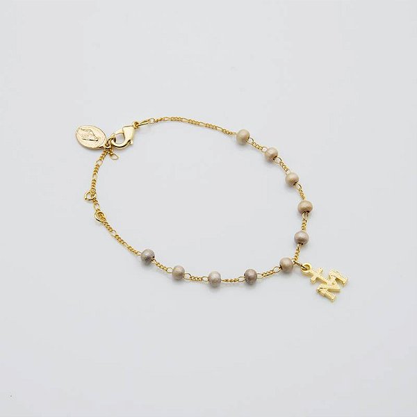 Pulseira Mariana Perolada 4mm Dourada – Nossa Senhora das Graças