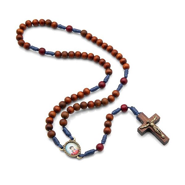 Terço de Madeira 6mm Vermelho – Cordão Carlo Acutis