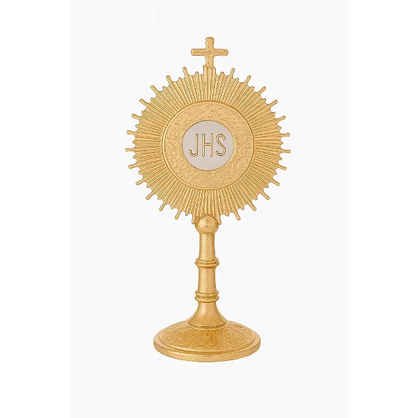 Ostensório Dourado Metalizado – Fé, Beleza e Devoção em Cada Detalhe