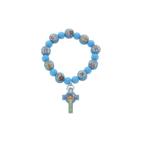 Pulseira de Elástico com Medalhas de Santos Variados