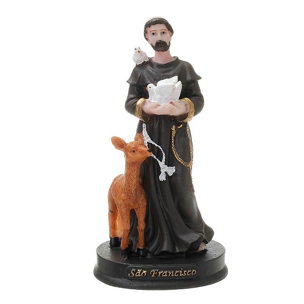 IMAGEM DE SÃO FRANCISCO DE ASSIS EM RESINA – 13,2CM
