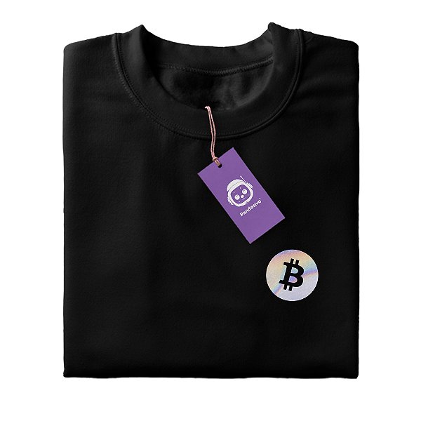 Camiseta Moeda Bitcoin Holográfica