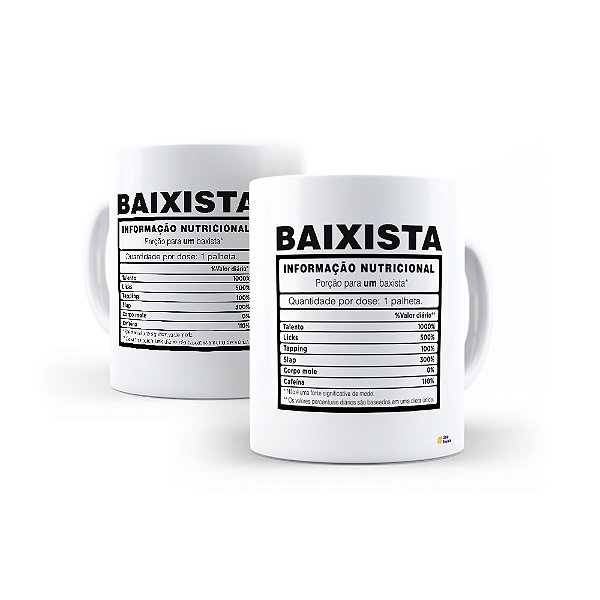 Caneca Baixista Informação Nutricional