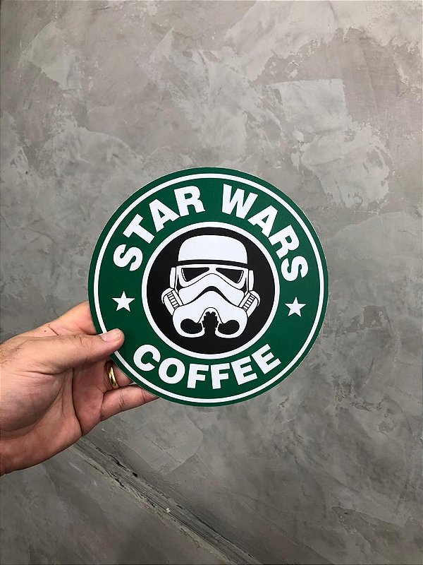 Placa Decorativa Star Wars Coffee