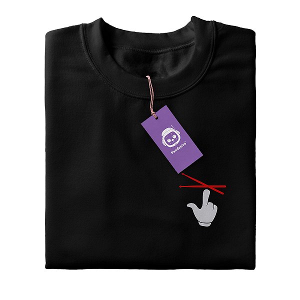 Camiseta Mão Desenho Girando Baquetas