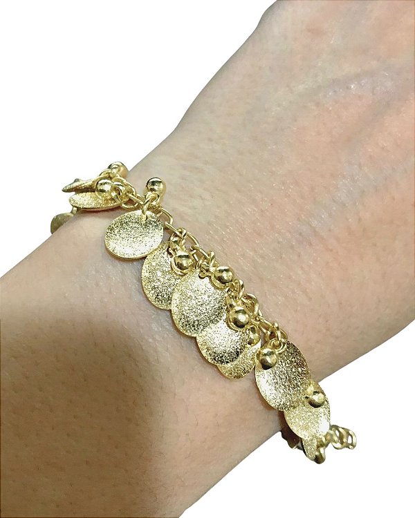 Pulseira Banhada à Ouro com Bolinhas