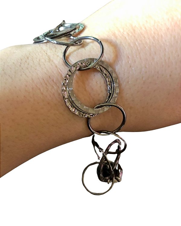 Pulseira em Ródio Negro de Argolas