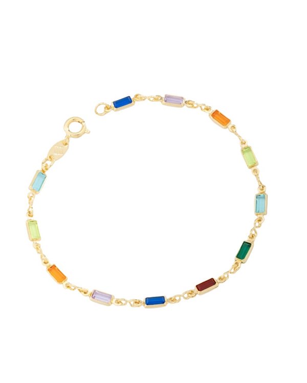 Pulseira Cristal Retangular Colorida