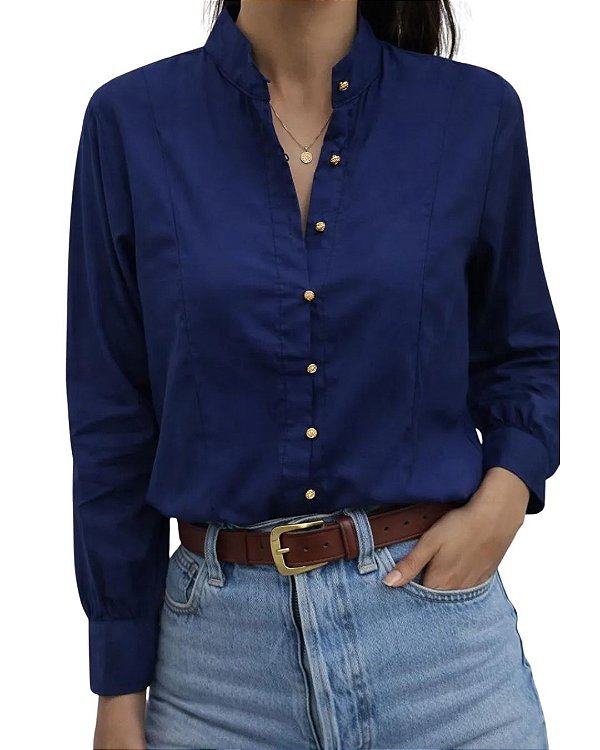 Camisa Manga Longa Gola Alta